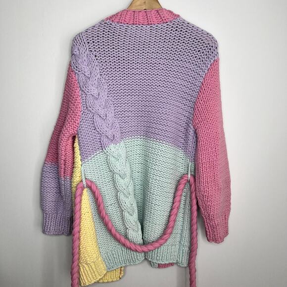 LoveShackFancy Horatio Oversized Cardigan Sweater Tassel Long Womens XS Rare - Picture 3 of 16